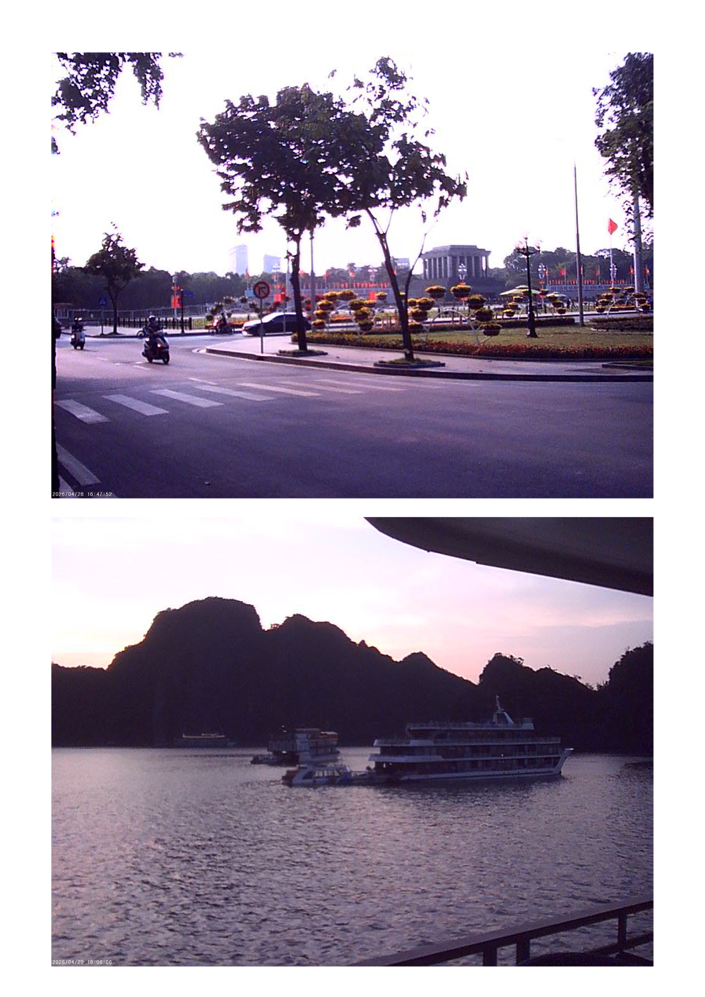 Atardecer en viaje capturado con mini cámara vintage filtro natural