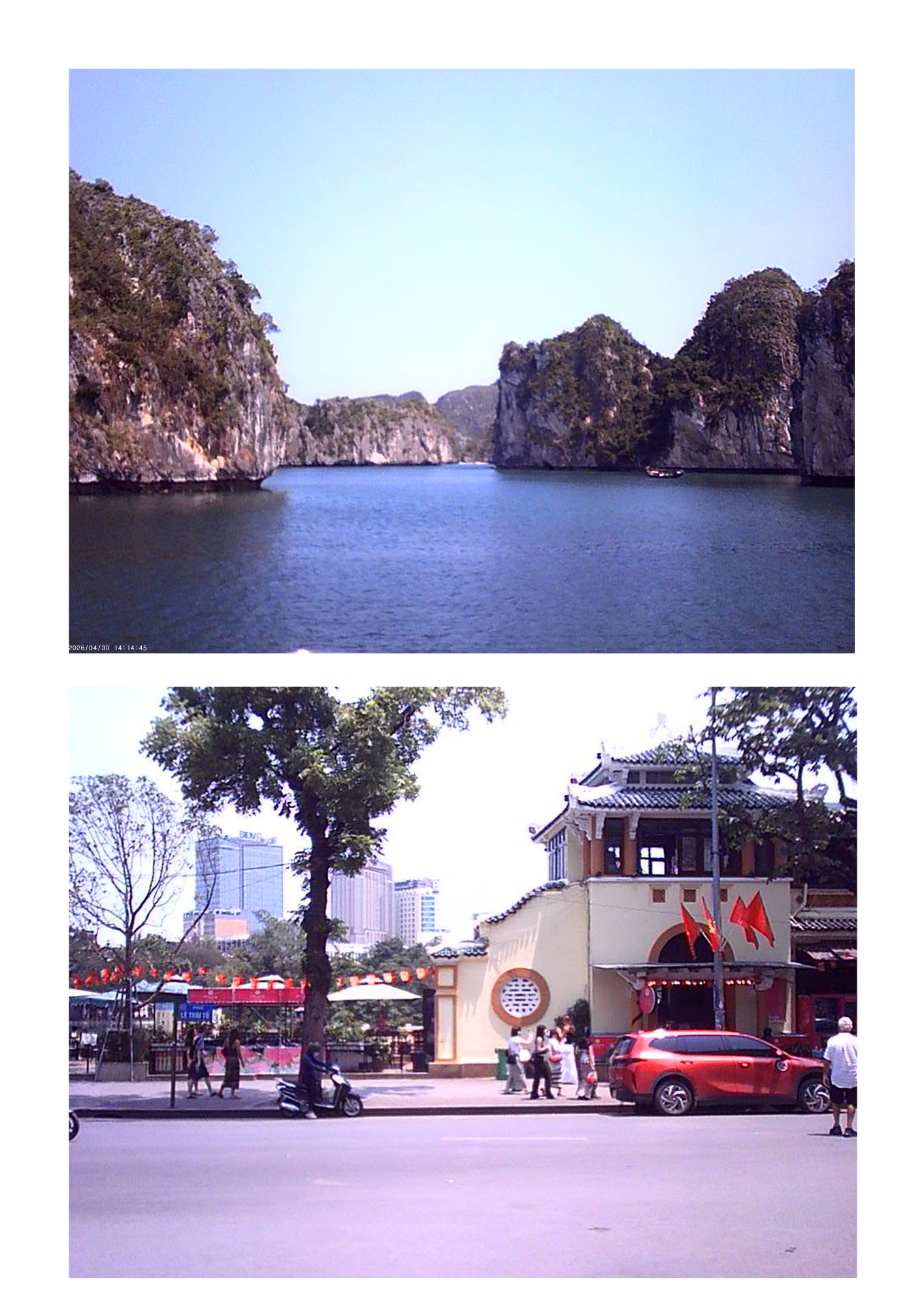 Foto de paisaje en viaje tomada con la mini cámara vintage efecto retro